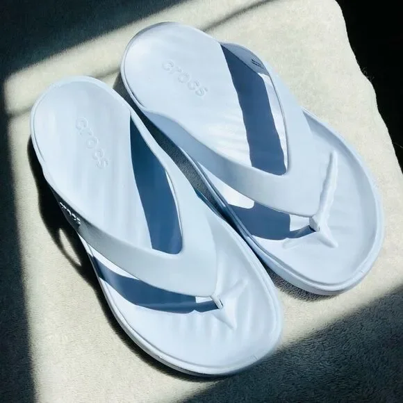 Crocs Women’s White Getaway Strappy Sandal Flip Flops - Picture 7 of 9